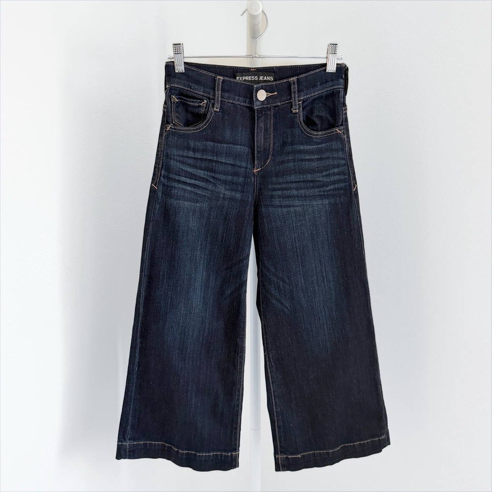 Express Jeans Size 0 Wide Leg Crop Denim